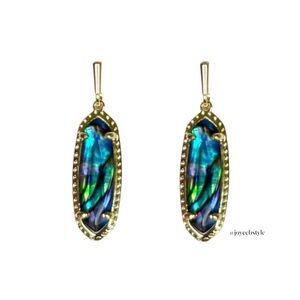 Kendra Scott Eva Gold Drop Earrings in Abalone Shell NWT